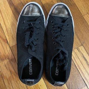 Black glitter converse sneakers